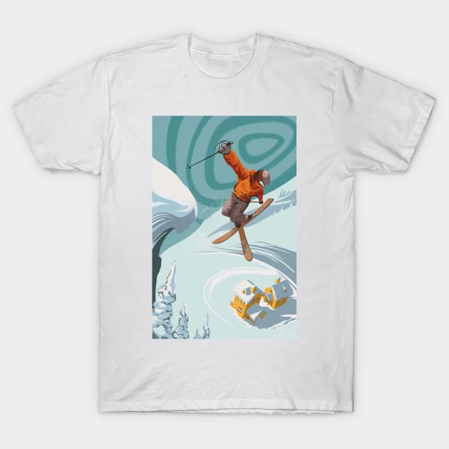 Retro Freestyle Alpine ski jumper Poster T-Shirt by SFDesignstudio